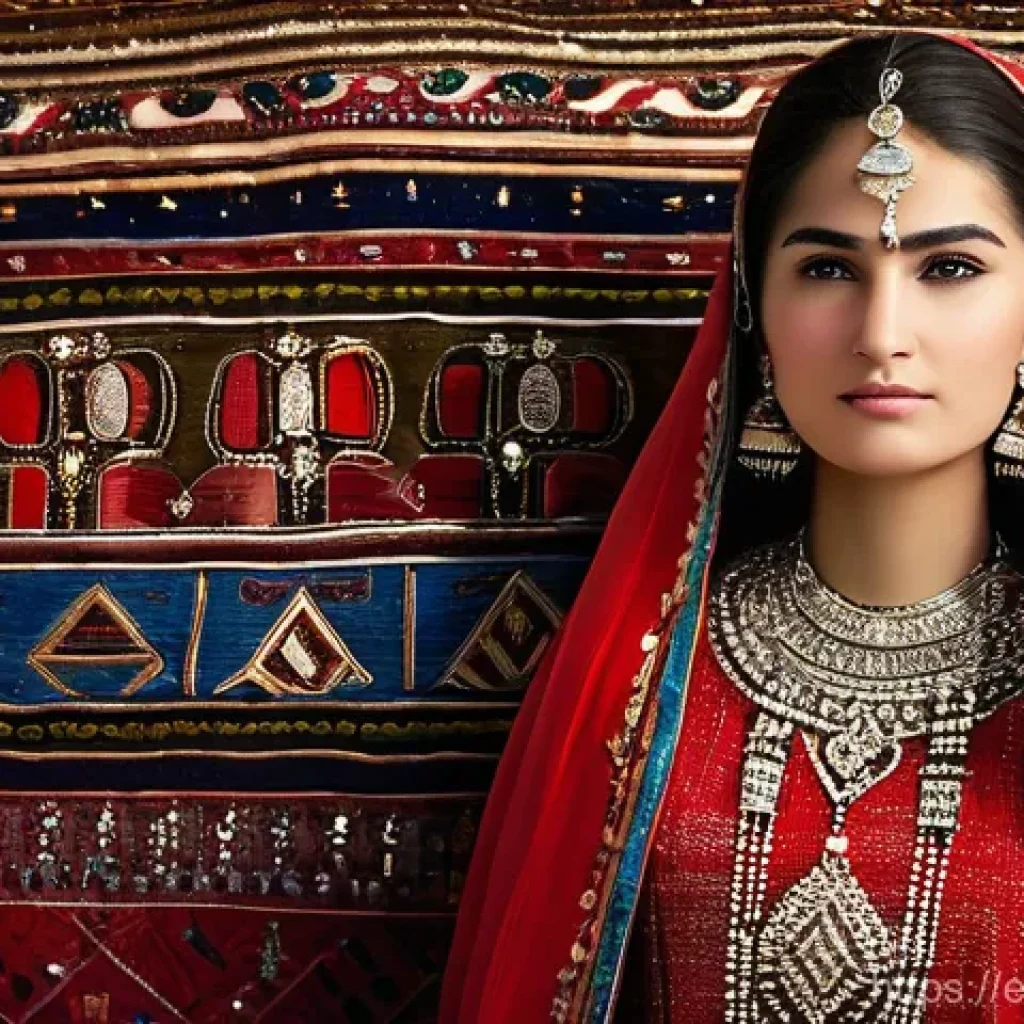 투르크메니스탄 전통 결혼식 - **A Turkmen Bride in Traditional Splendor:**
A young Turkmen bride stands gracefully, dressed in...