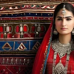 투르크메니스탄 전통 결혼식 - **A Turkmen Bride in Traditional Splendor:**
A young Turkmen bride stands gracefully, dressed in...