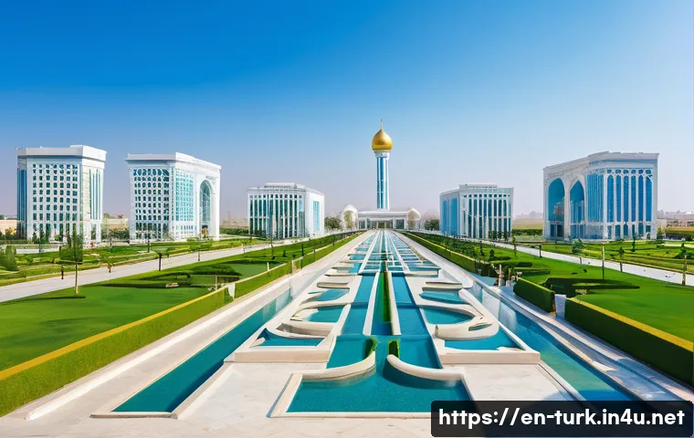 투르크메니스탄 경제 발전의 역사 - **Modern Turkmen Prosperity: Gas, City, and Community**
A vibrant, wide-angle shot showcasing th...